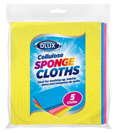 DLUX CELLULOSE SPONGE CLOTHS PACK OF 5. Z2517 725173 \\\KD19471