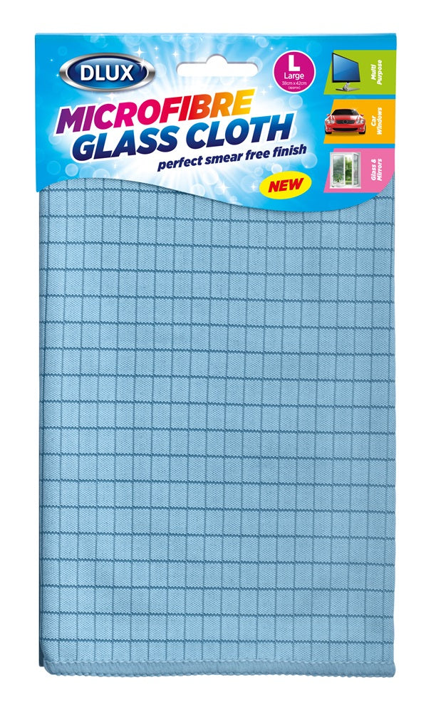 DLUX MICROFIBRE GLASS CLOTH LARGE 38CM X 42CM 1 PACK. Z64043 640437 \\\KD19472