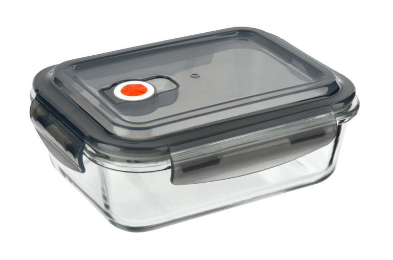 LRG BOROSILICATE GLASS CONTAINER WITH VENT CLIP LOCKER 1100ML. Z65935 659354 \\\KD19484