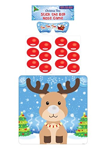 HENBRANDT 14 PCS STICK THE RED NOSE ON RUDOLPH GAME. W51481 \\\KD19612