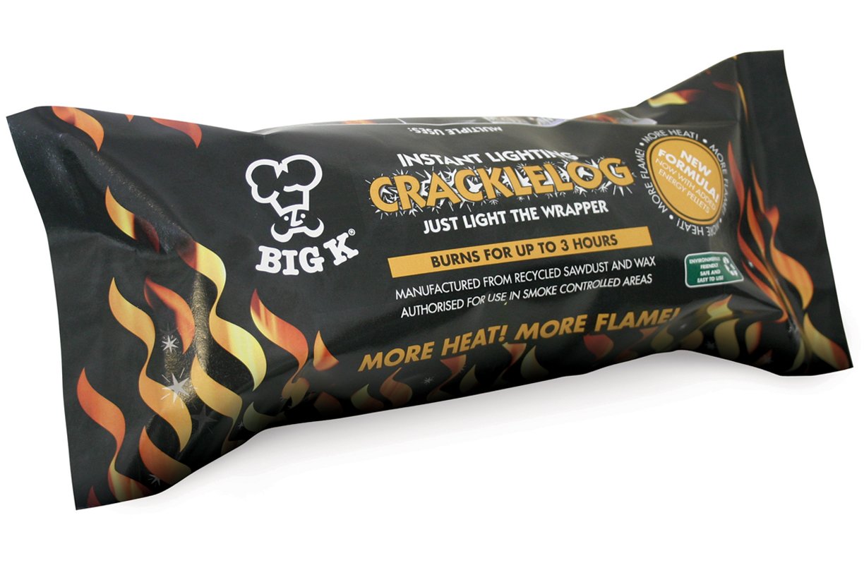 1 PC BIG K INSTANT LIGHTING CRACKLE LOG BURNS UPTO 3 HOURS. LGWCR \\\KD19709
