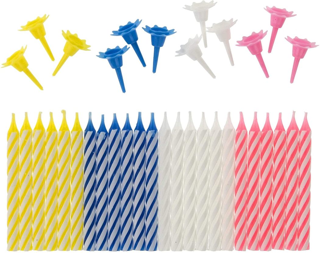 GSD BIRTHDAY PARTY CANDLES 24/PK WITH HOLDERS. 940295 \\\KD19712