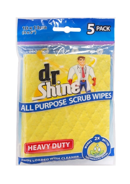 DR SHINE ALL PURPOSE HEAVY DUTY SCRUB WIPES 5/PK. BC0472 \\\KD19766