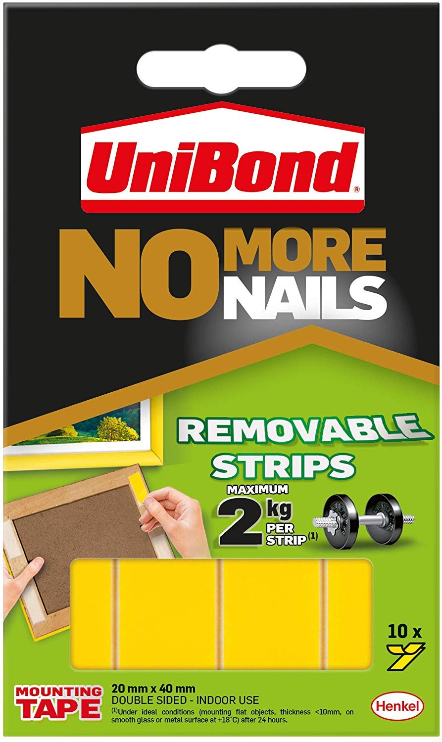UNIBOND NMN STRIP ULTRA-STRONG REMOVABLE TRANSLUCENT - PACK OF 10. 2675762 \\\KD19829