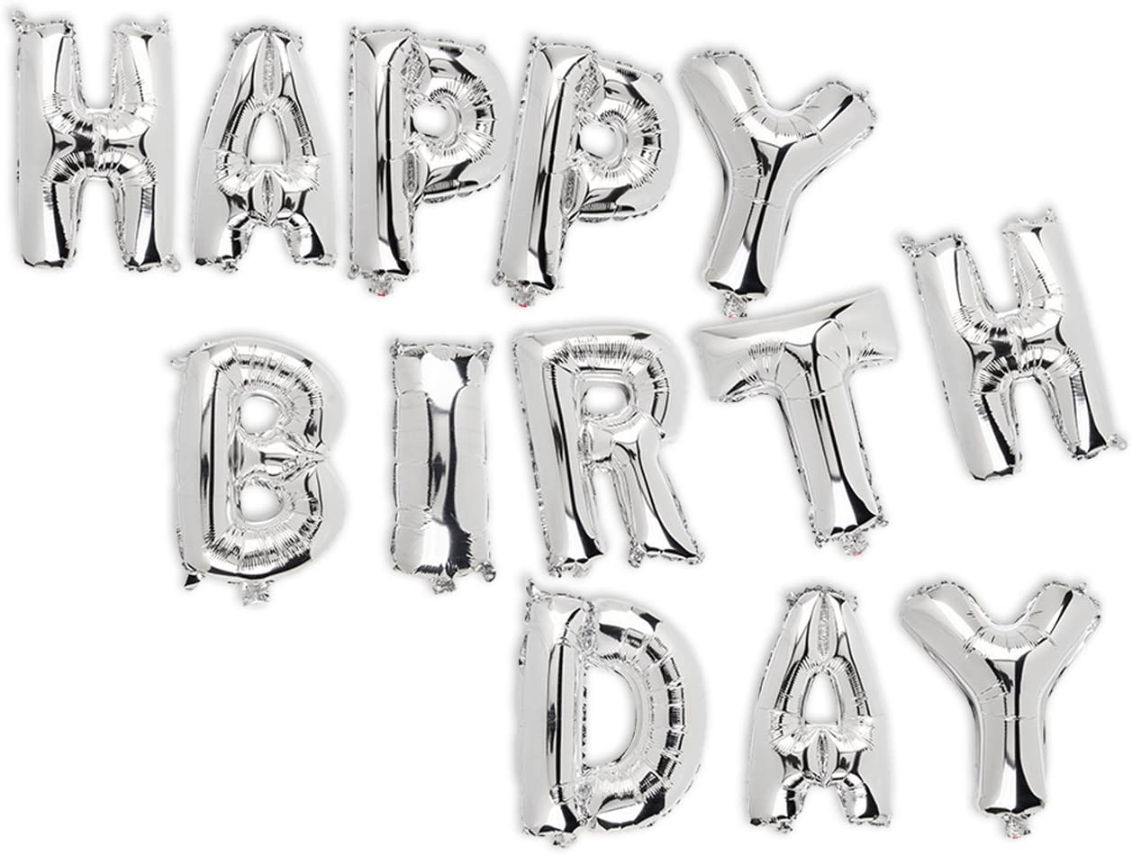HAPPY BIRTHDAY SILVER FOIL BALLOON (APPX 40CM EACH BALLOON). OB620820 \\\KD19832