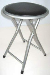 BLACK ROUND COMPACT FOLDING STOOL. CD1813H \\\KD19931