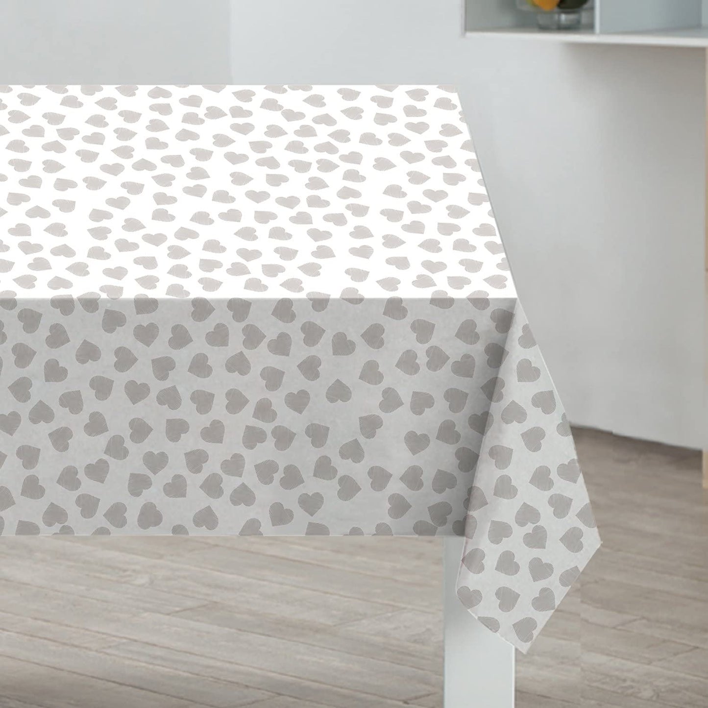 SABICHI HEARTS WIPE & CLEAN REUSABLE PVC TABLE CLOTH 132CM X 178CM. 186621 \\\KD19985