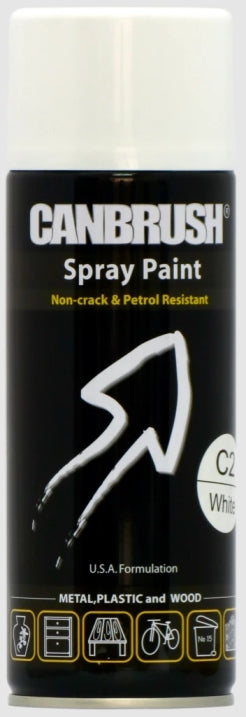 CANBRUSH C2 GLOSS WHITE ALL PURPOSE SPRAY PAINT 400ML. C2 \\\KD20008