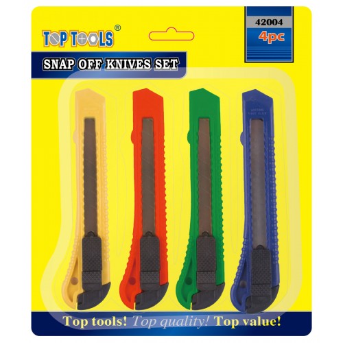 TOP TOOLS SNAP OFF UTILTY KNIFE SET 4/PK. HW5654 \\\KD20060