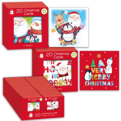 GIFTMAKER CUTE CHRISTMAS CARDS 20/PK. GC500 \\\KD20135