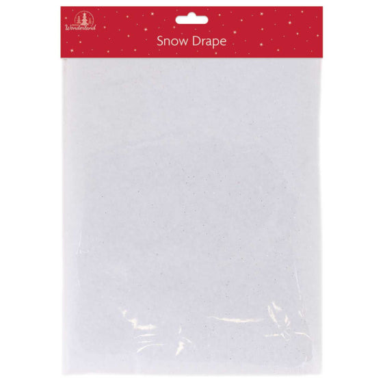 FESTIVE WONDERLAND GLITTER SNOW DRAPE 114CM X 91CM. TA8242 \\\KD20136