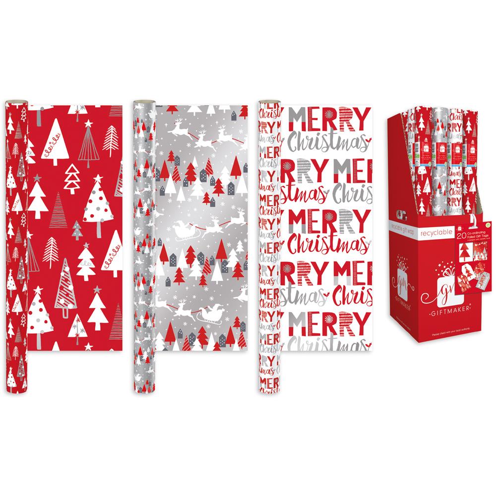 GIFTMAKER CHRISTMAS WINTER BLUSH GIFT WRAP 69CM X 4M. XAKGW102 \\\KD20138