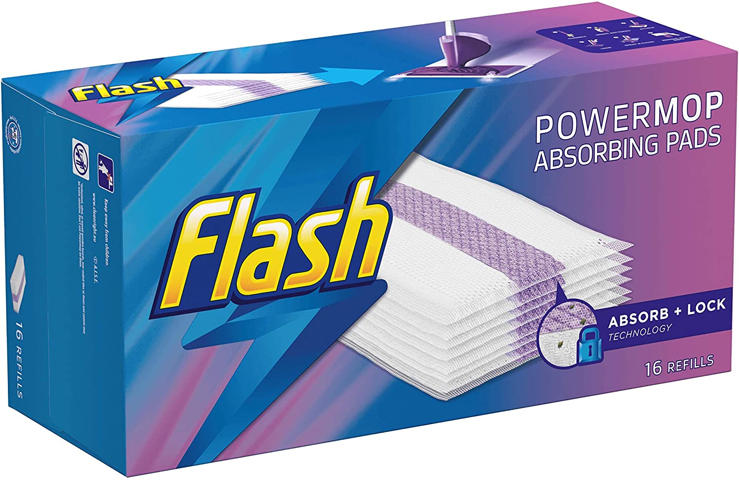 FLASH POWERMOP ABSORBING REFILL PADS 16/PK. C001981 \\\KD20147