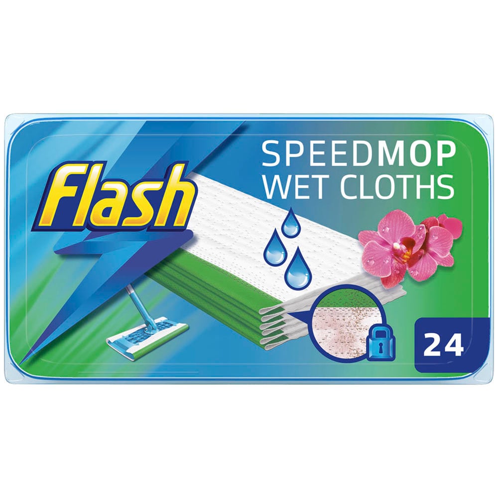 FLASH SPEEDMOP WET CLOTH MOPPING PADS REFILL 24/PK - WILD ORCHID. C001983 \\\KD20150