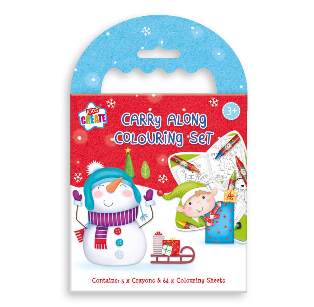 KIDS CREATE CHRISTMAS CARRY ALONG COLOURING SET. XXTA \\\KD20152