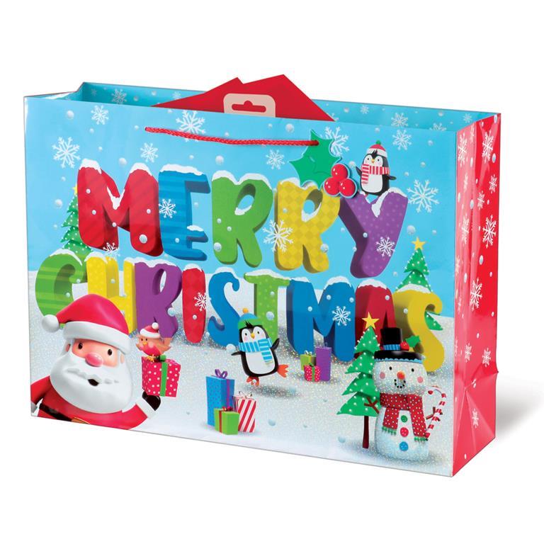 CHRISTMAS EXTRA LARGE GIFT BAGS WITH TAG - 3D CUTE CHARACTER. XAKGB13X \\\KD20157
