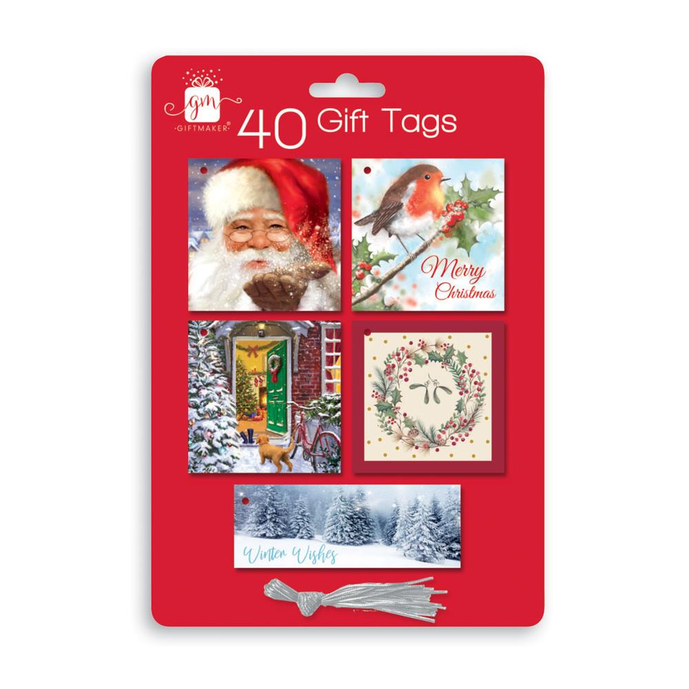 GIFTMAKER TRADITIONAL CHRISTMAS GIFT TAGS 40/PK. XAKGT208 \\\KD20158