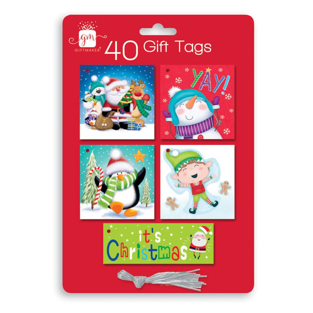 GIFTMAKER CUTE CHRISTMAS GIFT TAGS 40/PK. XAKGT209 \\\KD20159