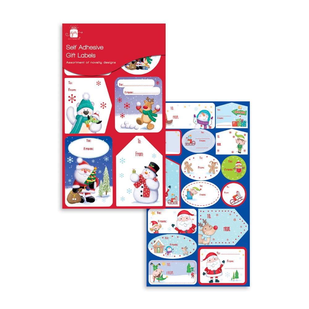 GIFTMAKER CHRISTMAS CUTE SELF ADHESIVE GIFT LABLES TAGS 48/PK. XAKGT239 \\\KD20161