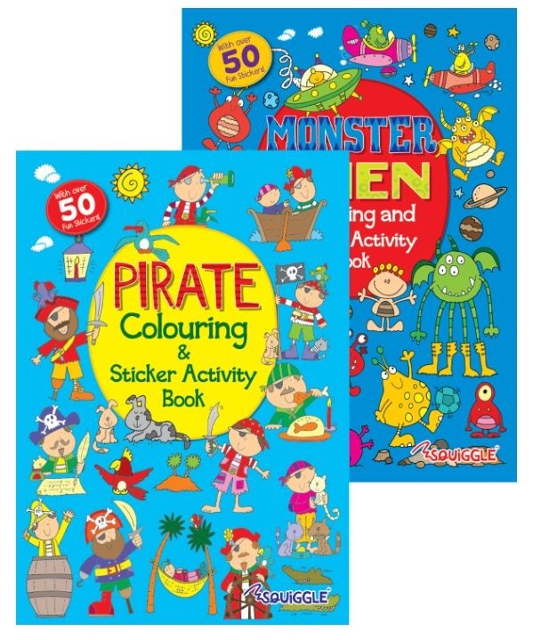 MY FUN STICKER ACTIVITY BOOK PIRATES / MONSTERS. P2189 \\\KD20169