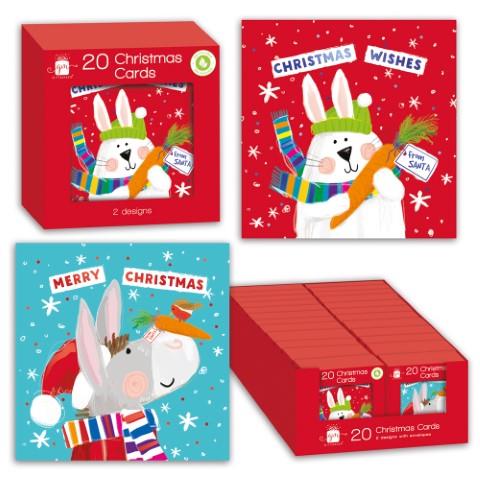 GIFTMAKER CUTE COMPENDIUM CHRISTMAS CARDS 20/PK. XAKGC502 \\\KD20176