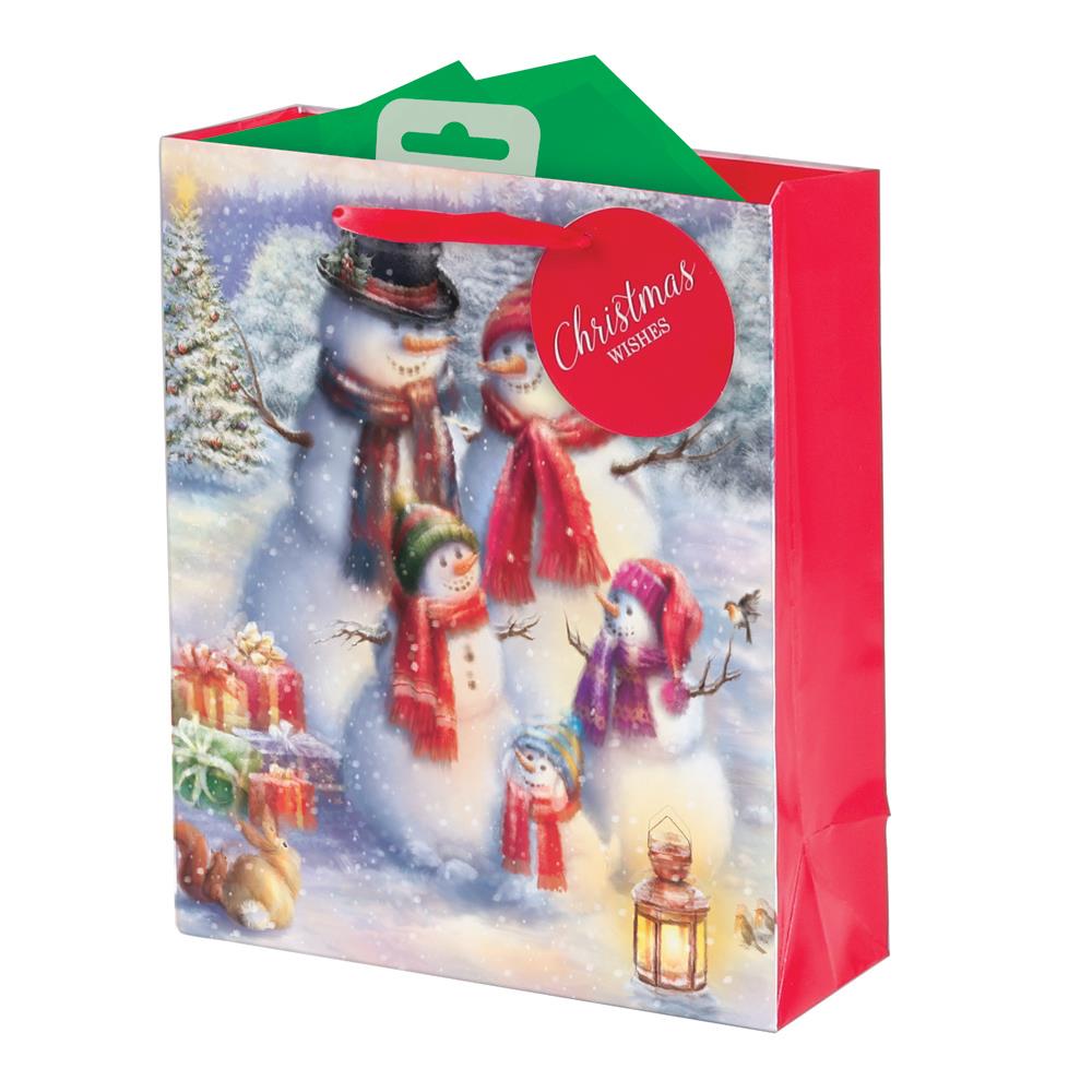 CHRISTMAS MEDIUM GIFT BAG - SNOWMAN. XAKGB39M \\\KD20181