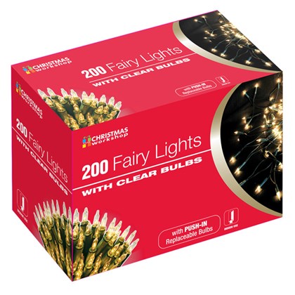 CHRISTMAS WORKSHOP 200 CLEAR SHADELESS FAIRY LIGHTS. BML75270 \\\KD20186