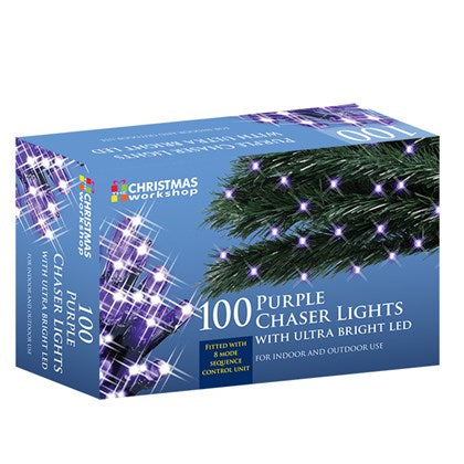 CHRISTMAS WORKSHOP 100 PURPLE CHASER LED LIGHTS. BML75010 \\\KD20188