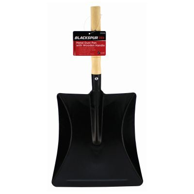 BLACKSPUR METAL DUST PAN 8.5 INCH WITH WOODEN HANDLE. DP200 \\\KD20199