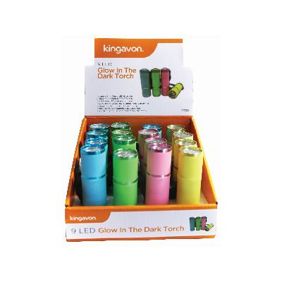 KINGAVON 9 LED GLOW IN THE DARK TORCH. RT365 \\\KD20205