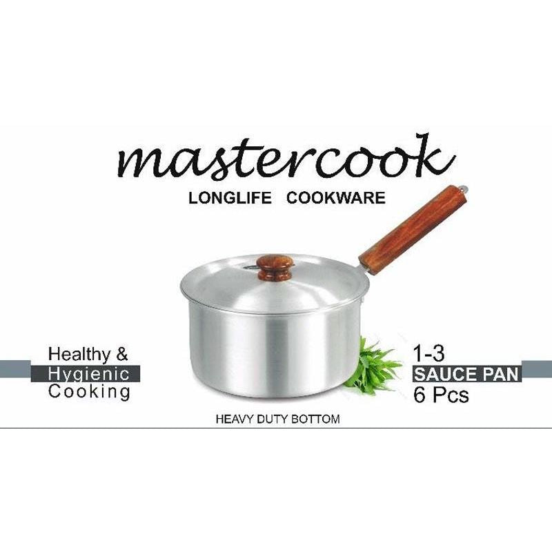 MASTERCOOK ALUMINIUM SAUCEPAN WITH WOODEN HANDLE SET 1-3 6 PCS. CPK172 \\\KD20212
