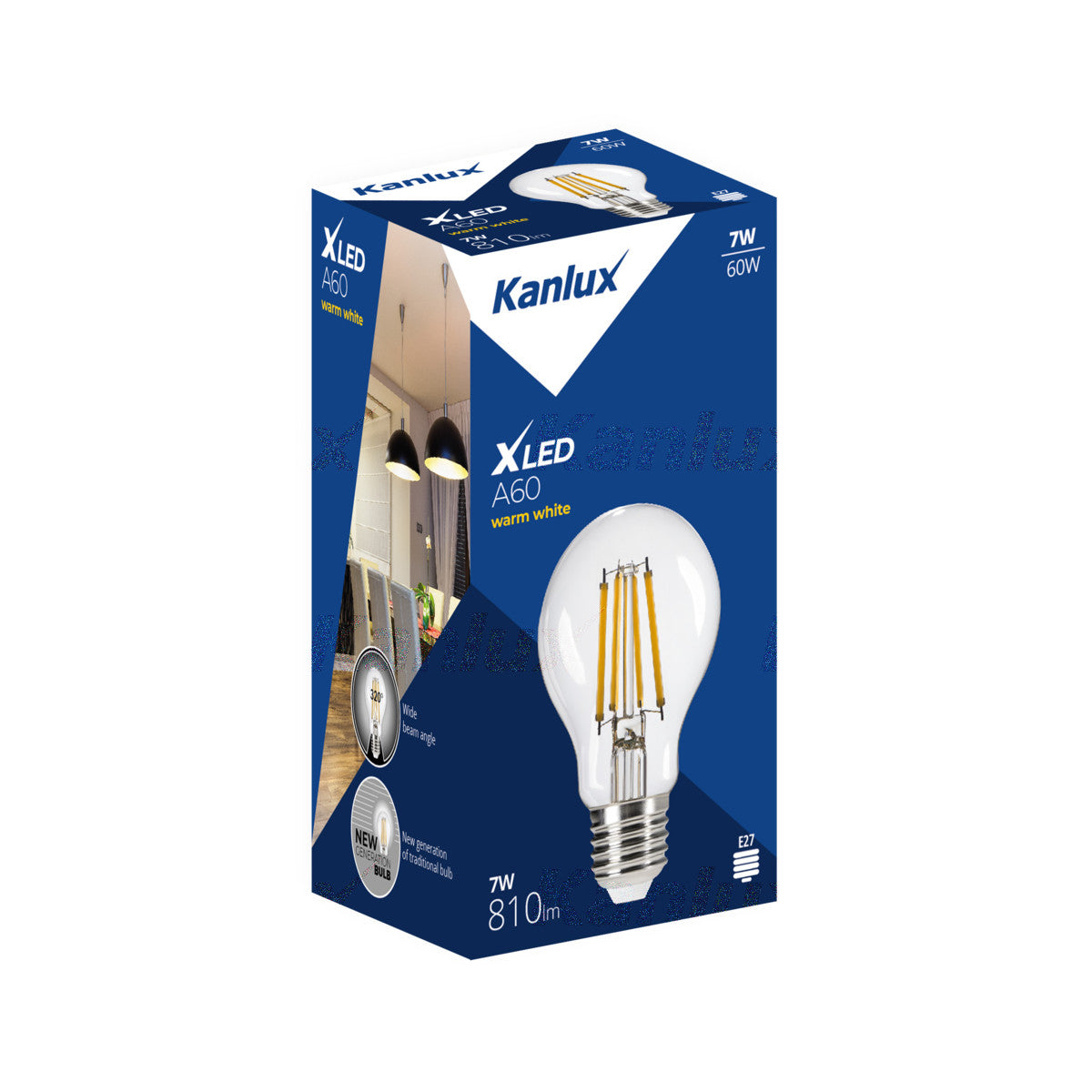 KANLUX XLED A60 E27 7W 810LM LED BULB - WARM WHITE. K29601 \\\KD20214