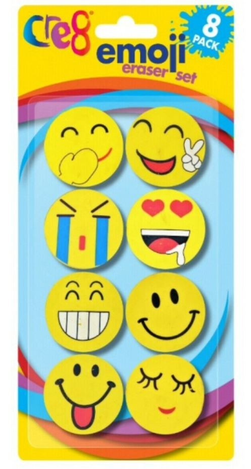 CRE8 EMOJI ERASER SET 8/PK. P2782 \\\KD20216