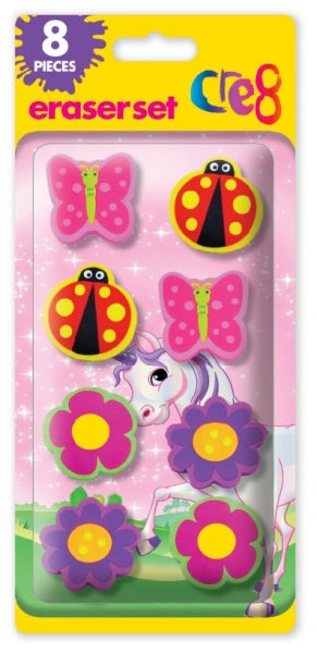 CRE8 GIRLS  ERASER SET 8/PK. P2780 \\\KD20220