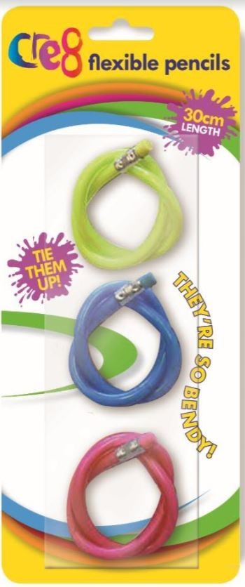 CRE8 FLEXIBLE BENDY PENCILS 30CM 3/PK. P2480 \\\KD20222