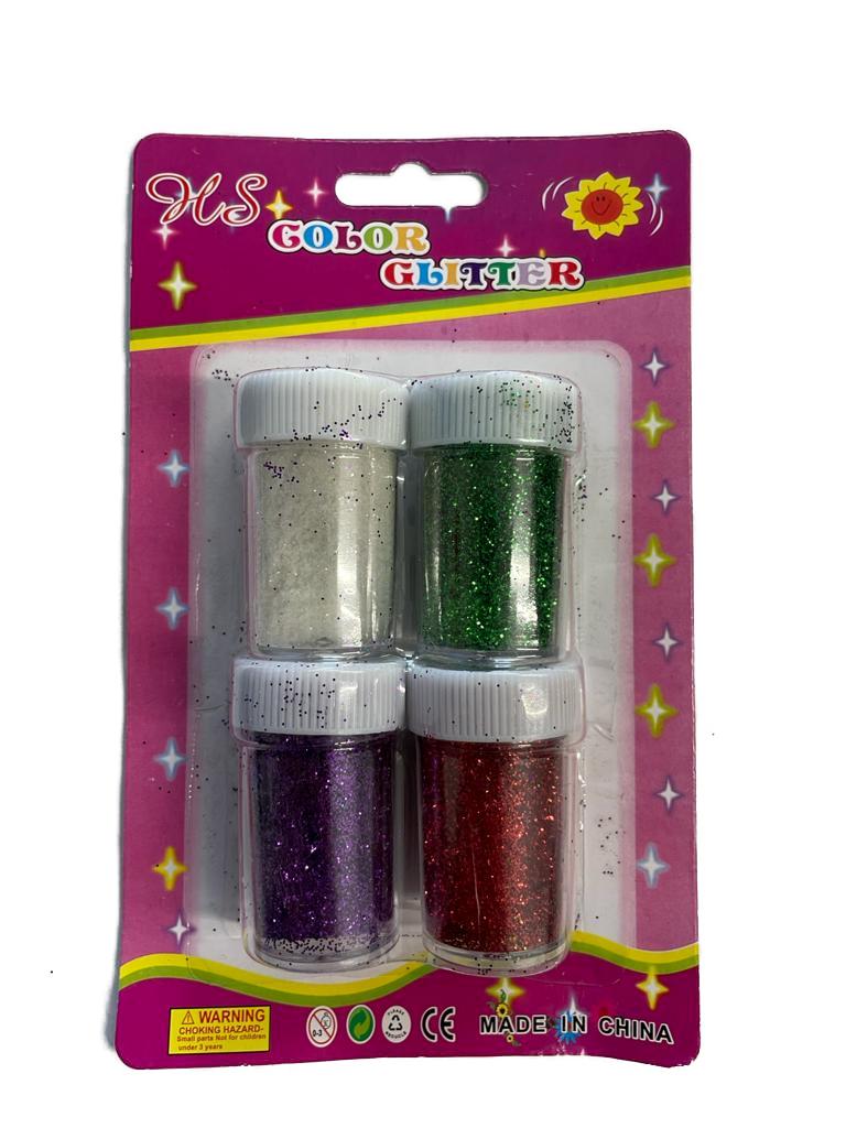 COLOUR GLITTER SHAKER POT 4/PK. JL9782 \\\KD20238