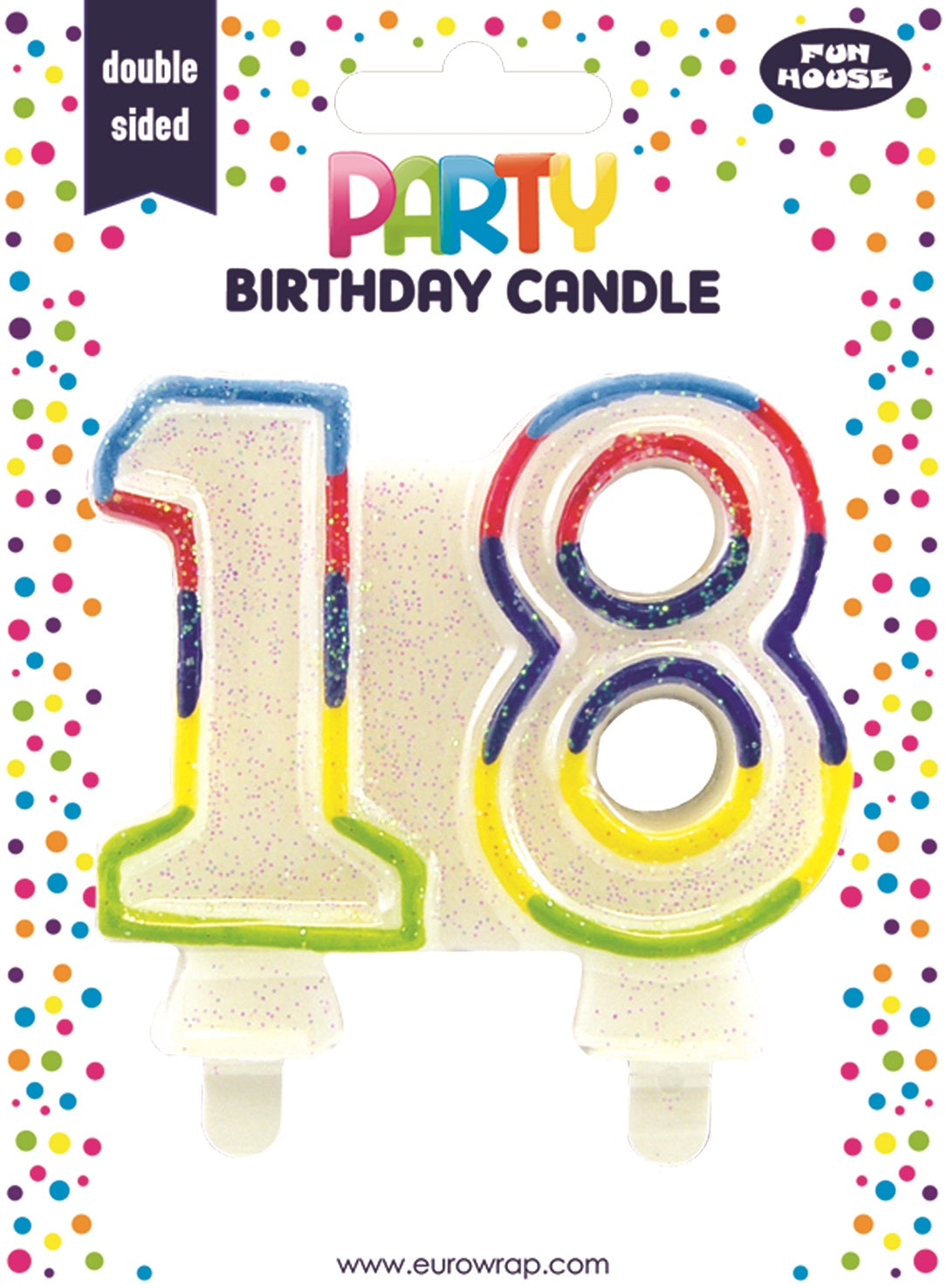 FUN HOUSE 18TH BIRTHDAY PARTY CANDLE. EW683418C \\\KD20240