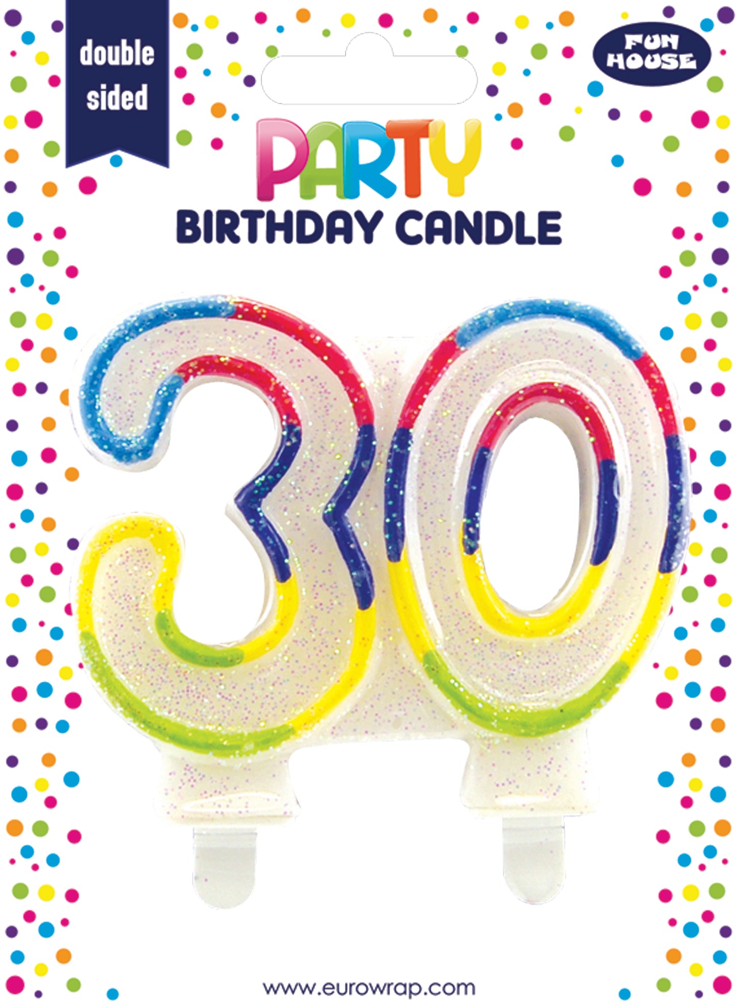 FUN HOUSE 30TH BIRTHDAY PARTY CANDLE. EW683430 \\\KD20242