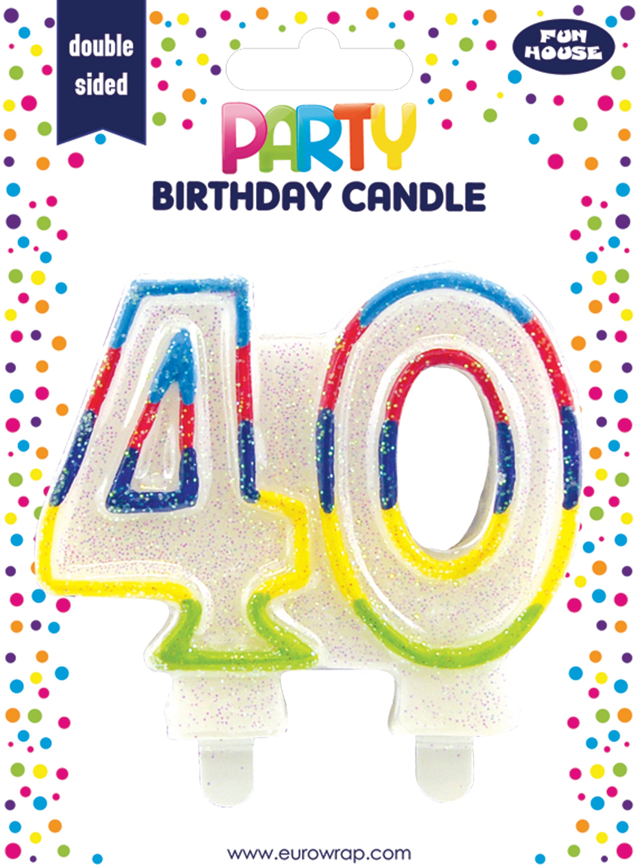 FUN HOUSE 40TH BIRTHDAY PARTY CANDLE. EW683440 \\\KD20243