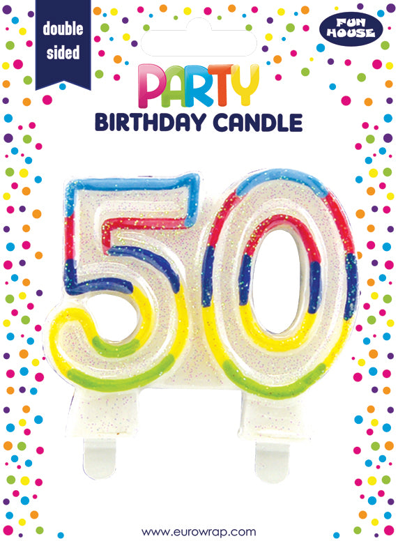FUN HOUSE 50TH BIRTHDAY PARTY CANDLE. EW683450 \\\KD20244