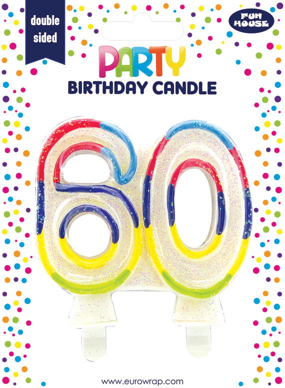 FUN HOUSE 60TH BIRTHDAY PARTY CANDLE. EW683460 \\\KD20245