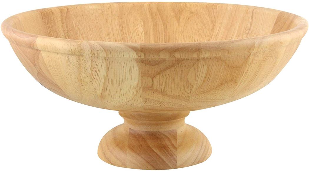 APOLLO RUBBERWOOD FOOTED FRUIT BOWL NATURAL WOOD 30 X 30 X 13.5 APPX. AP7462 \\\KD20269