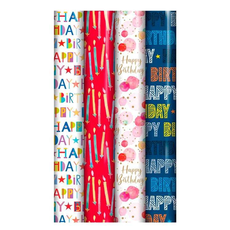 WRAP & ROLL BIRTHDAY GIFT WRAPPING PAPER ROLL 3M  X 70CM. 29001GWC \\\KD20291