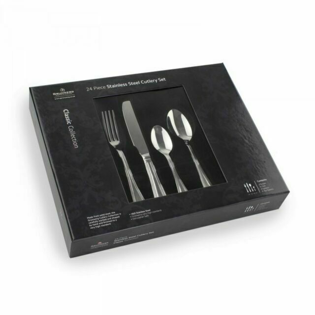 GRUNWERG STAINLESS STEEL CLASSIC COLLECTION CUTLERY SET 24/PCS. 24BXBGT \\\KD20297