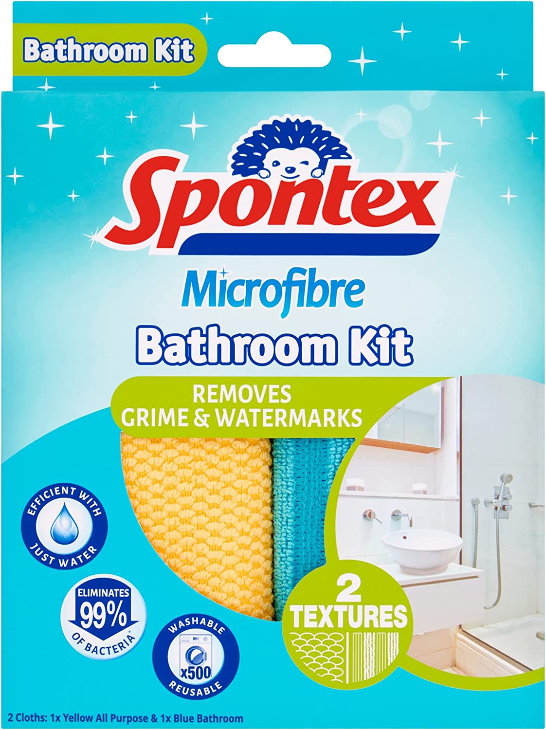 SPONTEX MICROFIBRE BATHROOM KIT (2 CLOTHES). 11150056 \\\KD20339