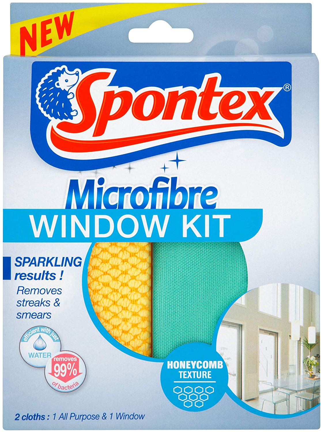 SPONTEX MICROFIBRE WINDOW KIT (2 CLOTHES). 11220966 \\\KD20341