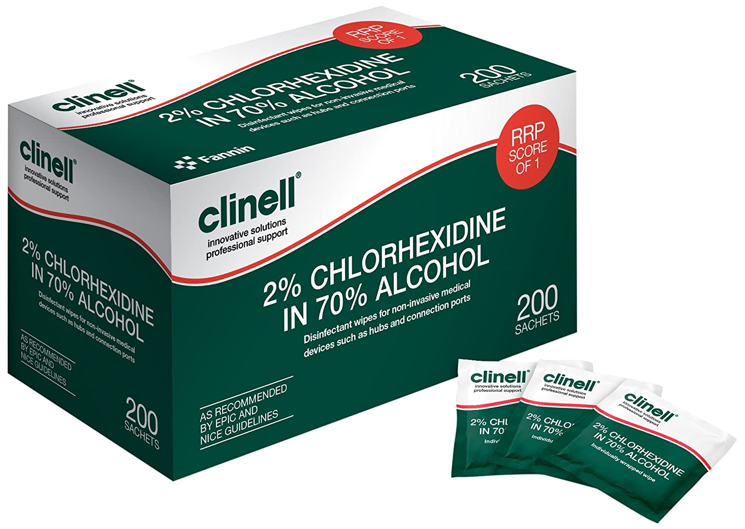 CLINELL CA2C240 2% CHLORHEXIDINE IN 70% ALCOHOLIC WIPES 240/PK. CA2C240 \\\KD20350