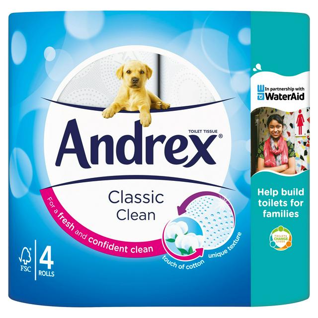 ANDREX CLASSIC CLEAN TOILET ROLL TISSUE 6 X 4 ROLLS. 10022 \\\KD20372