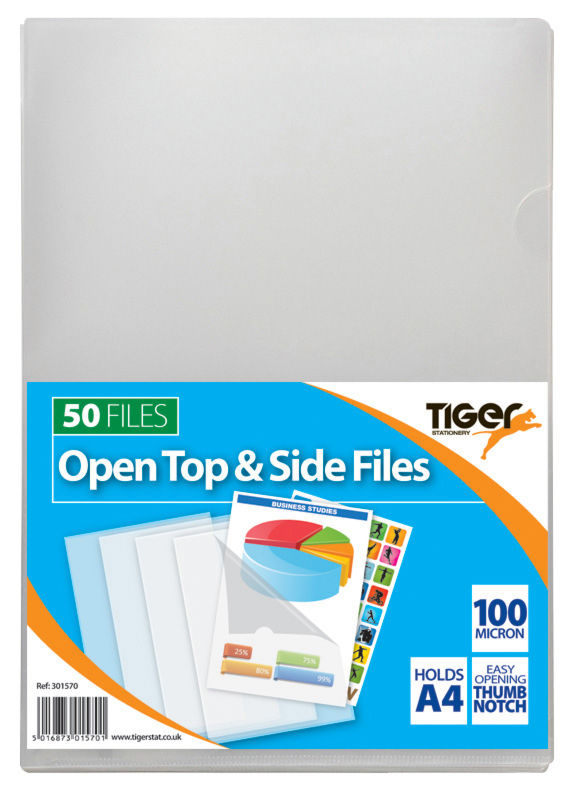 TIGER OPEN TOP & SLIDE CLEAR FILES 50/PK. T301570 \\\KD20440