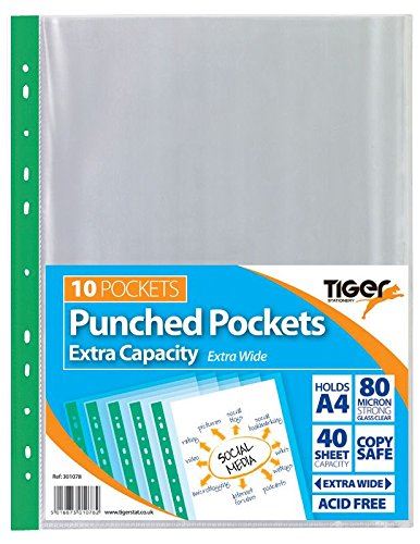 TIGER EXTRA CAPACITY PUNCHED POCKET 10/PK. T301078 \\\KD20441